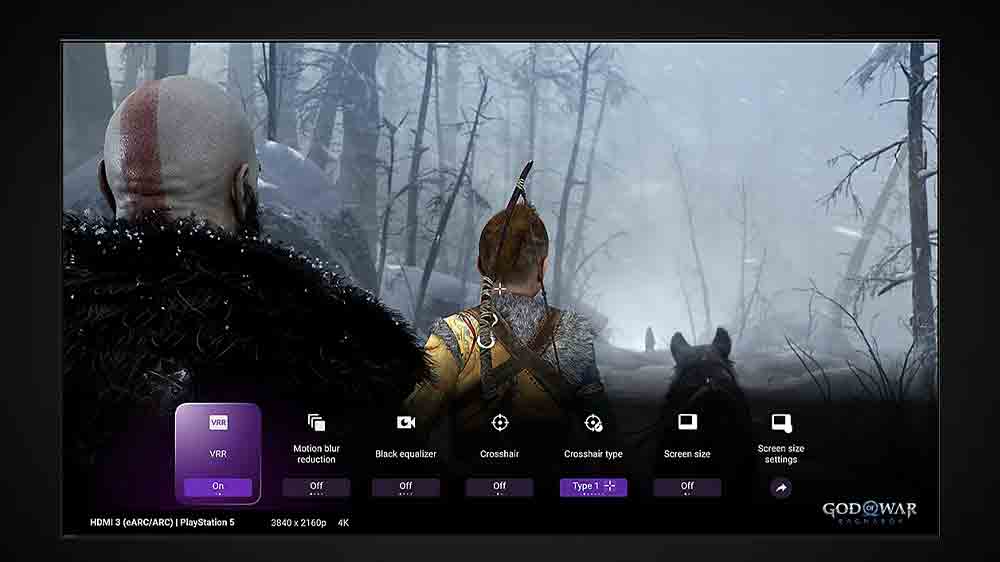 Scéna ze hry na obrazovce televize