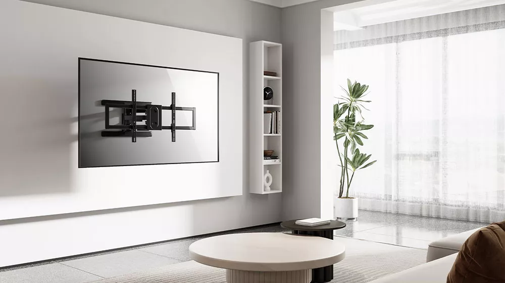 Výsuvný držák TV Stell SHO 5640 v pokoji na zdi, bez nábytku_03