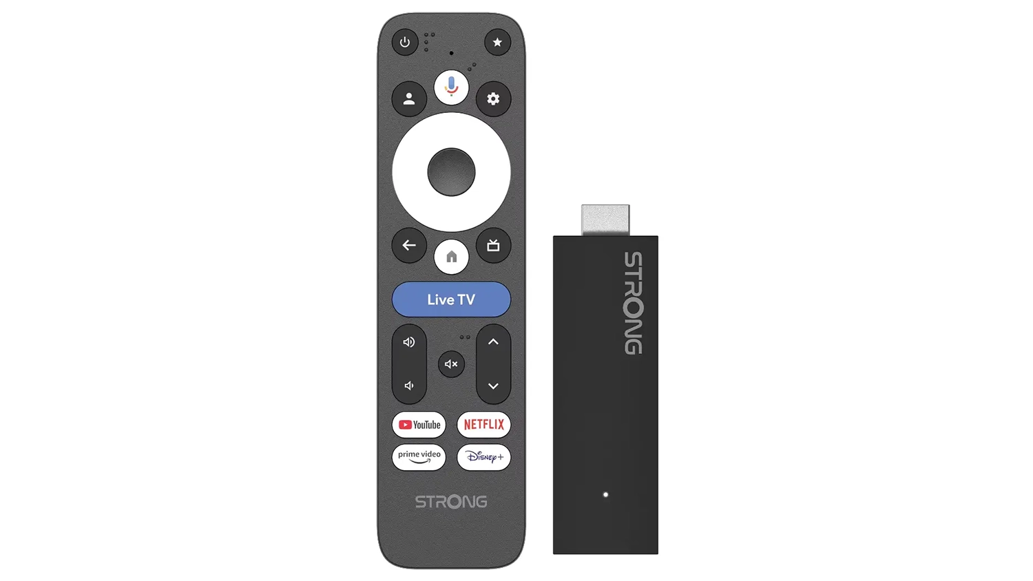 Multimediálne centrum Strong 2K Google TV Stick LEAP-UNA+ a ovládač