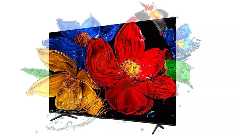 Barevné květiny ve vodě na televizi TCL 50P79K_02