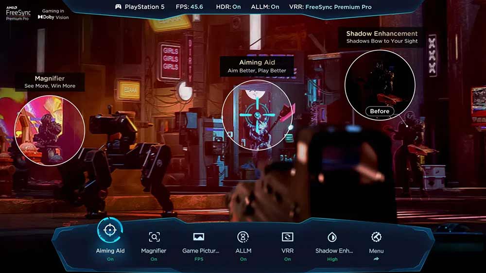 Obraz televízoru TCL 75C8K Mini LED QLED pri hraní hier_05