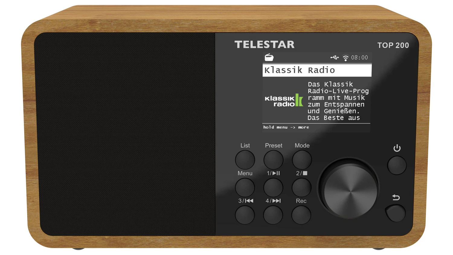 Internetové rádio Telestar TOP200 pohled zepředu