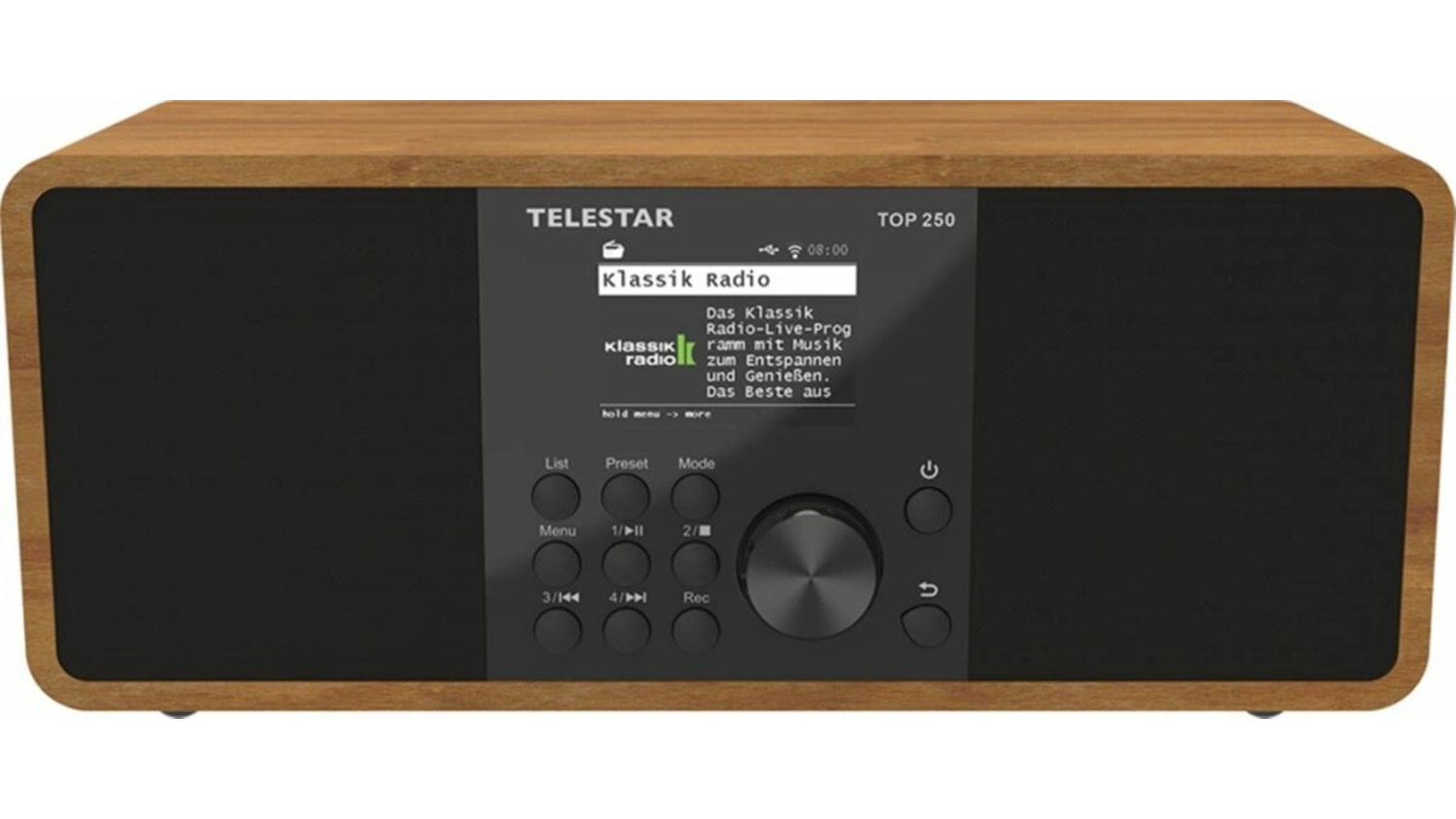 Internetové rádio Telestar TOP250 spredu