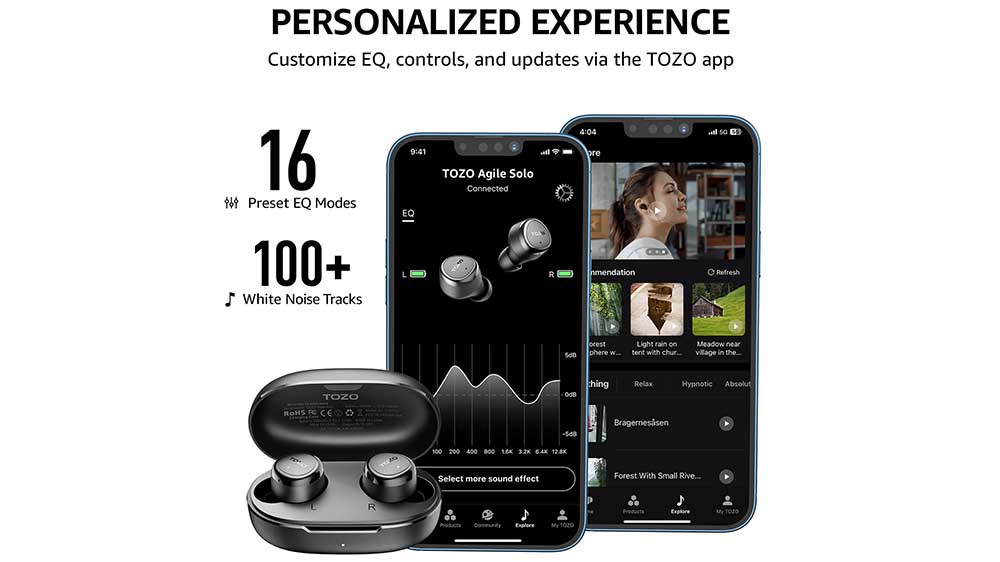 Bezdrátová sluchátka TOZO Agile Solo lze spárovat s aplikací_03