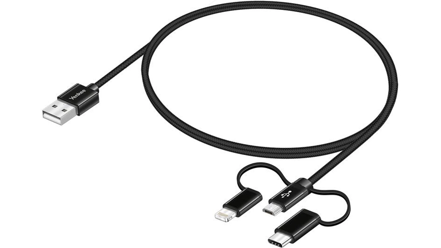 USB k&aacute;bel YENKEE YCU 400 BK čierny demon&scaron;truj&uacute;ci odoln&uacute; kon&scaron;trukciu a hlin&iacute;kov&eacute; konektory pre spoľahliv&eacute; nab&iacute;janie
