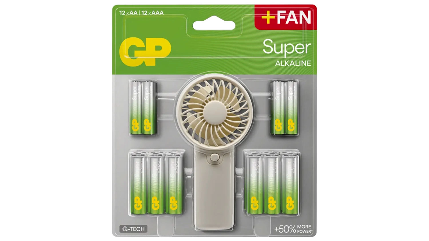 Bat&eacute;rie GP SUPER AA 12 + AAA 12 + Fan BL