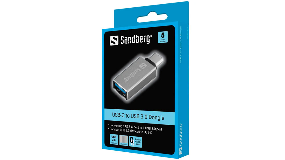 USB-C adapt&eacute;r Sandberg USB-A 3.0 Dongle v krabici_02