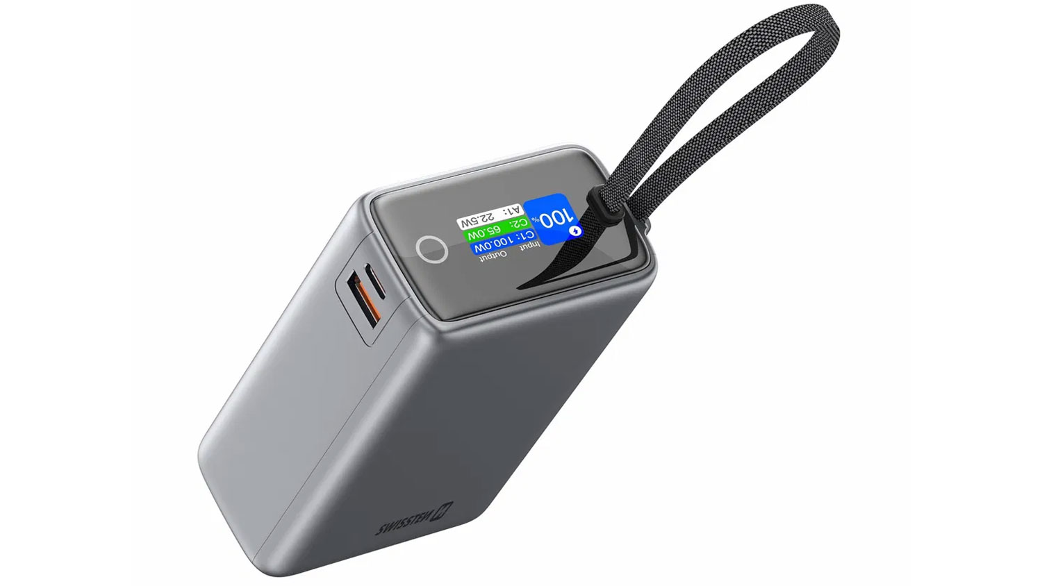 Powerbanka SWISSTEN 25000 mAh pohled na USB vstupy.