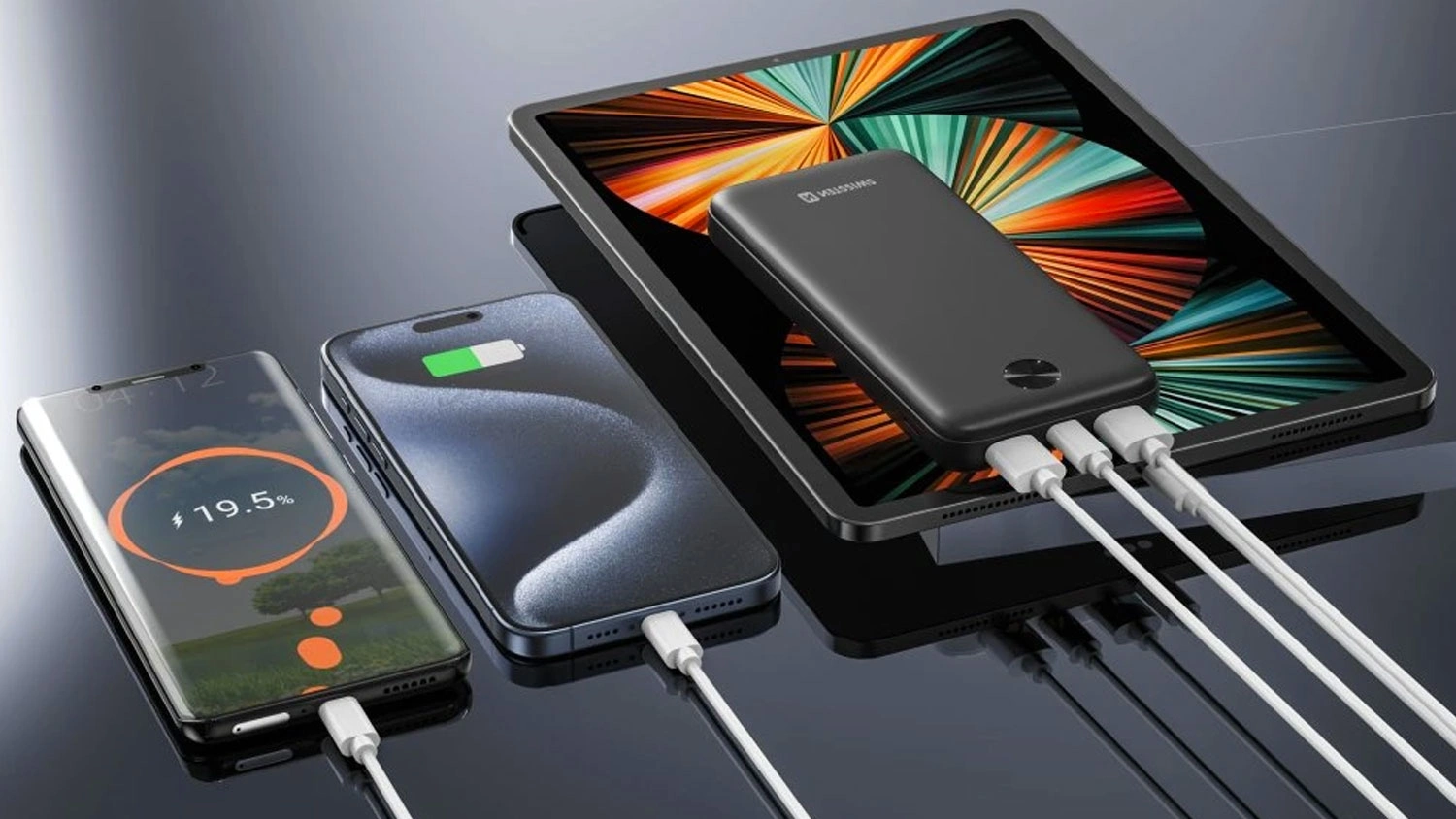 Nabíjení více zařízení s powerbankou SWISSTEN Worx Pro