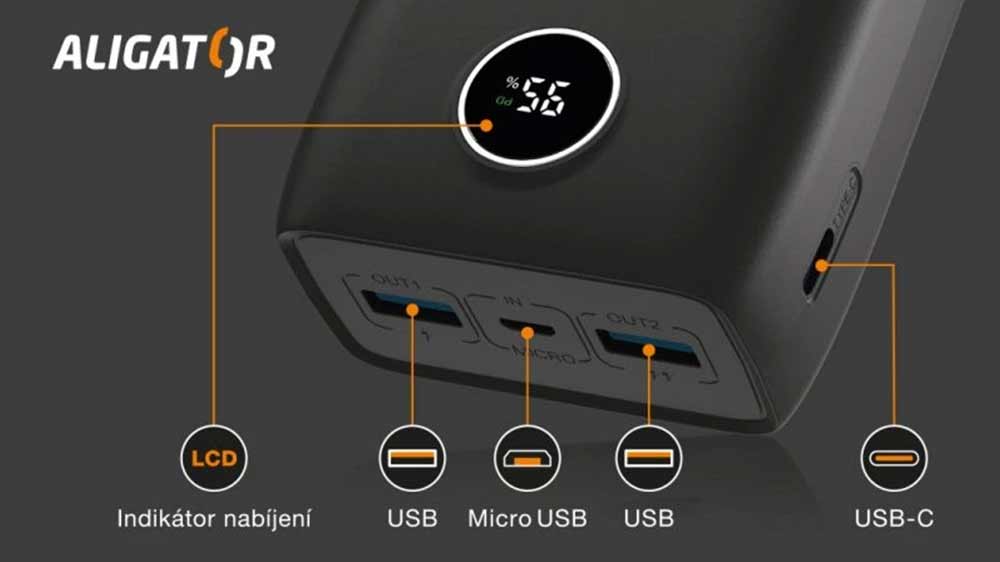 Konektory powerbanky Aligator PBPD20BK_02