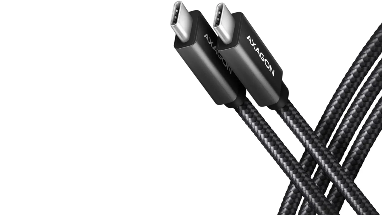 Dátový a nabíjací kábel AXAGON BUCM32-CM05AB USB-C – detailný pohľad na konektory