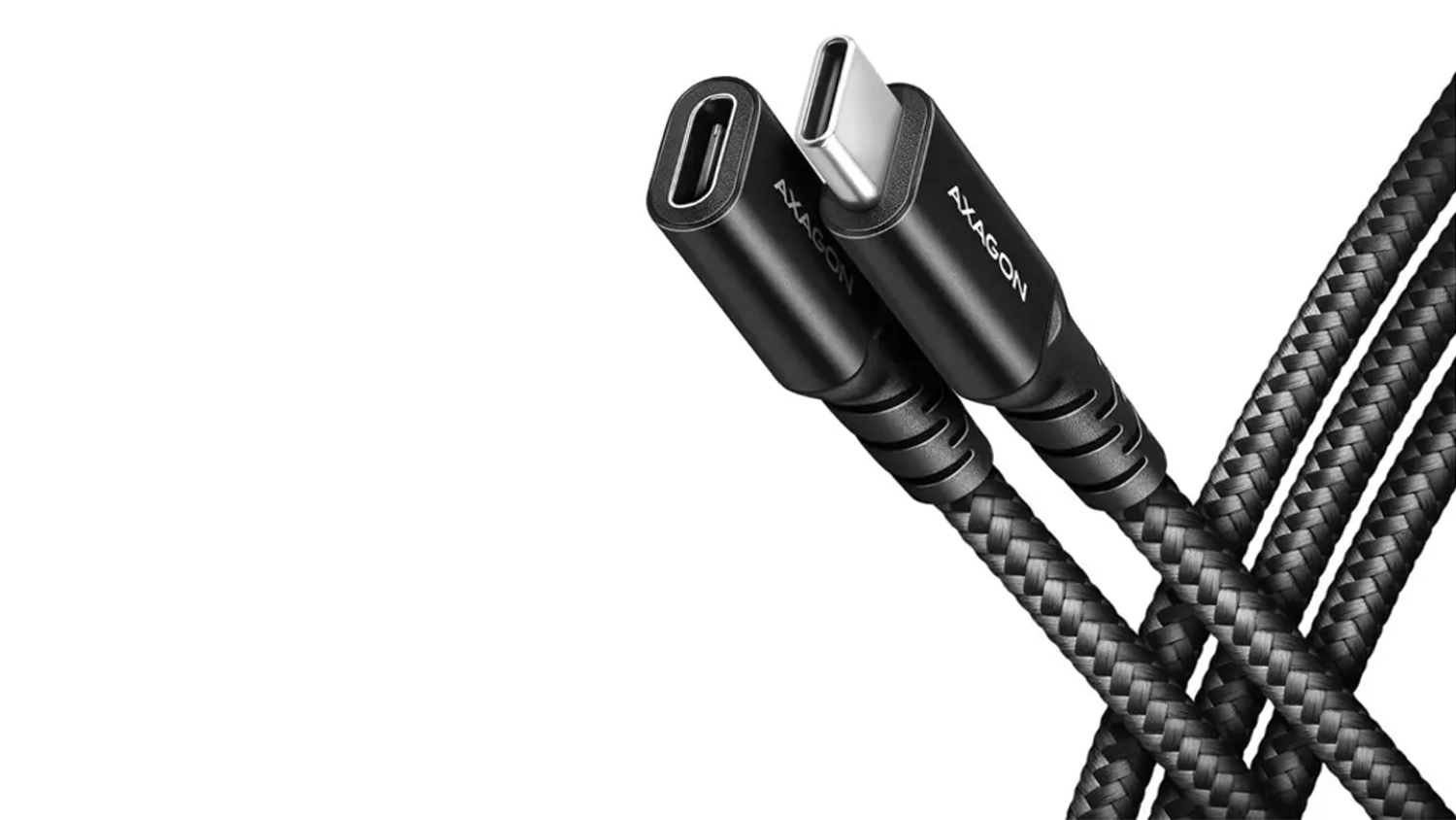 Predlžovací kábell AXAGON BUCM32-CF05AB USB-C/USB-C – detailný pohľad na konektory