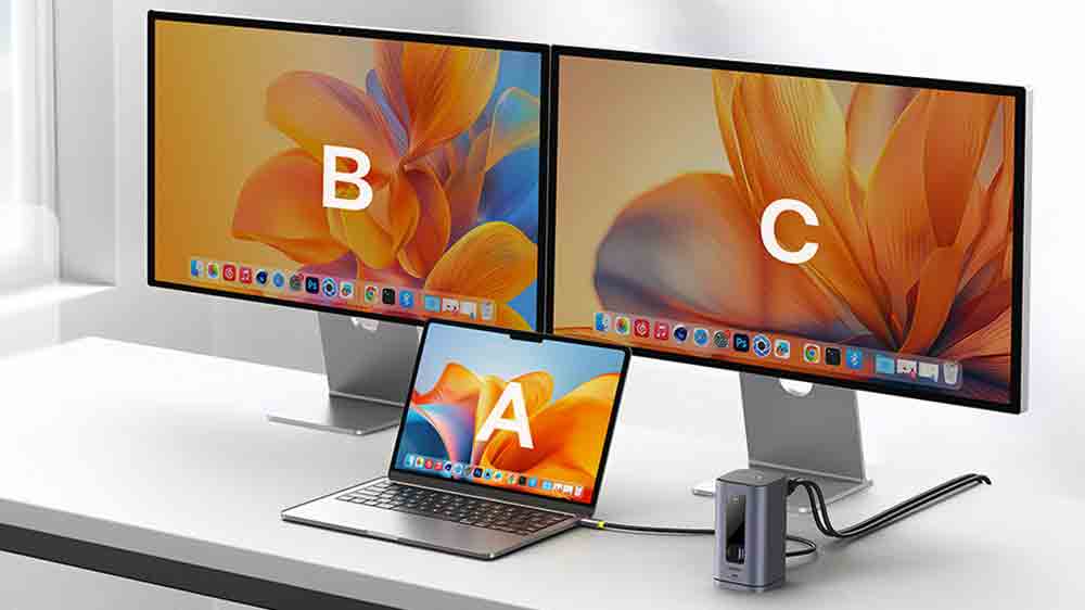Pripojenie viacer&yacute;ch monitorov k notebooku pomocou dokovacej stanice stanice Baseus Spacemate 10v1 100 W_04