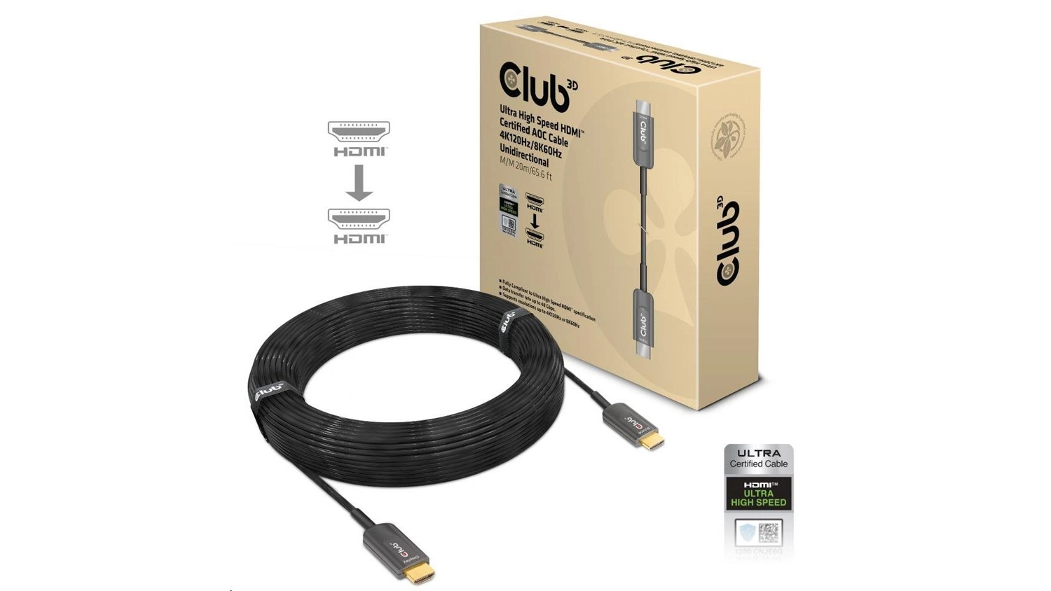 Prodlužovací HDMI certifikovaný AOC kabel CLUB3D CAC-1379