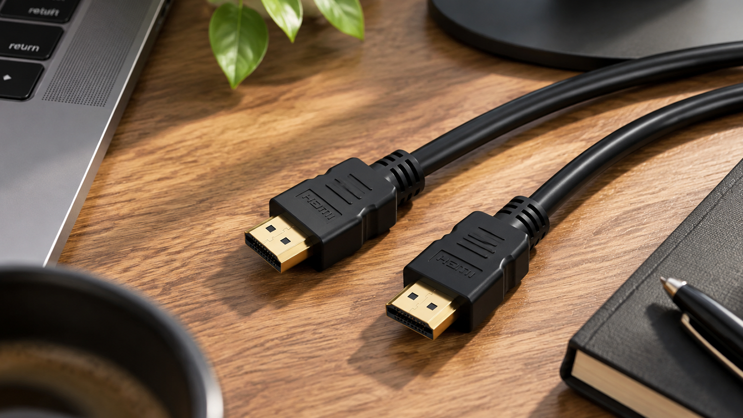 HDMI kabel Gembird CC-HDMI4-7.5M položen&yacute; na stole