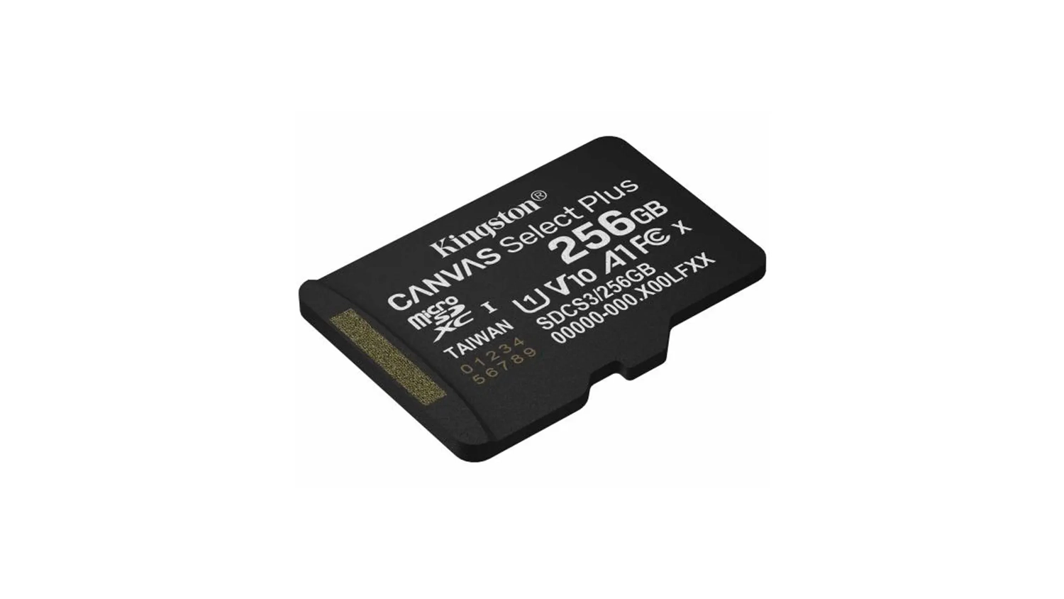 Pamäťová karta Kingston MicroSDXC 256 GB šikmý horný pohľad