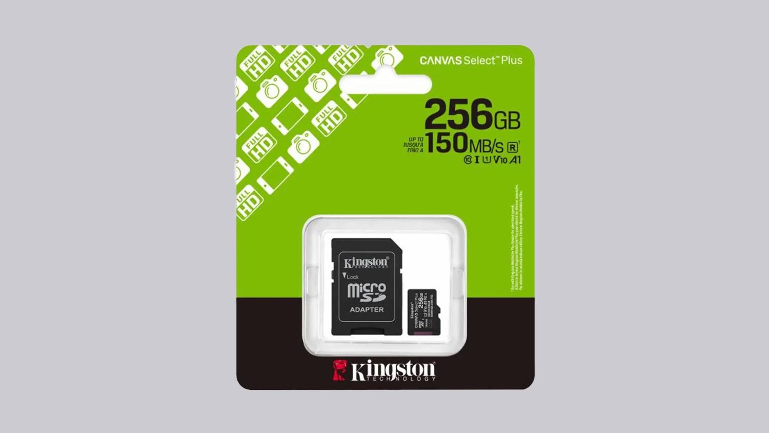 Balenie pamäťovej karty a adaptéra Kingston MicroSDXC 256 GB + adaptér