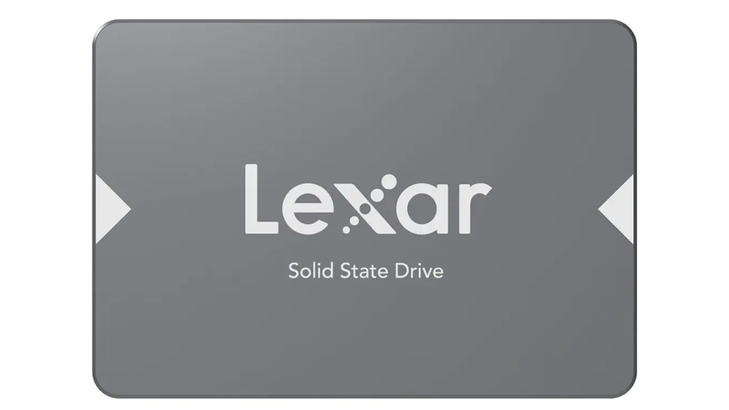 Interní SSD Lexar NS100 2,5" 1TB na bílém pozadí zobrazující kompaktní design disku