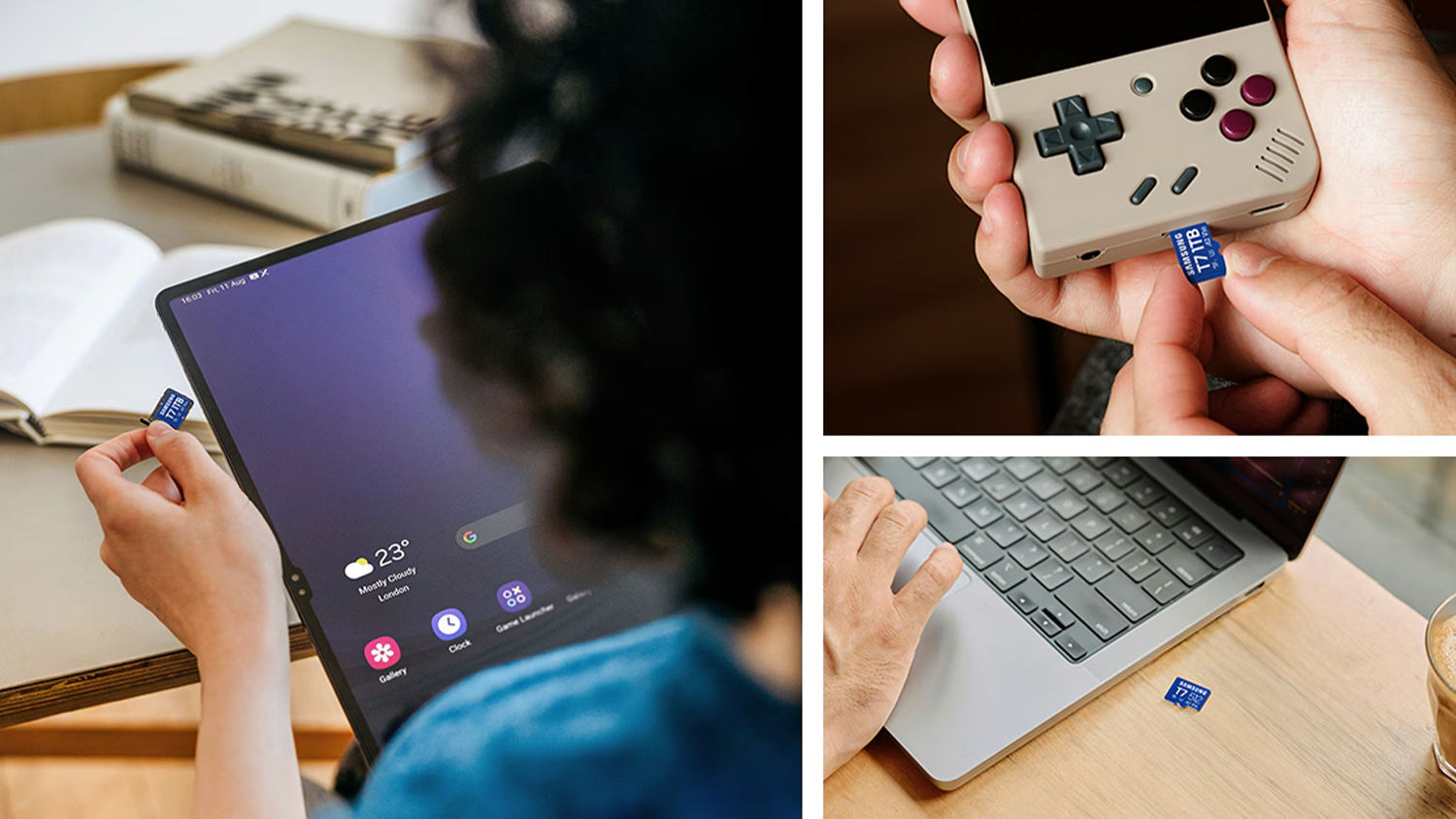 Tři fotky využit&iacute; paměťov&eacute; karty Samsung