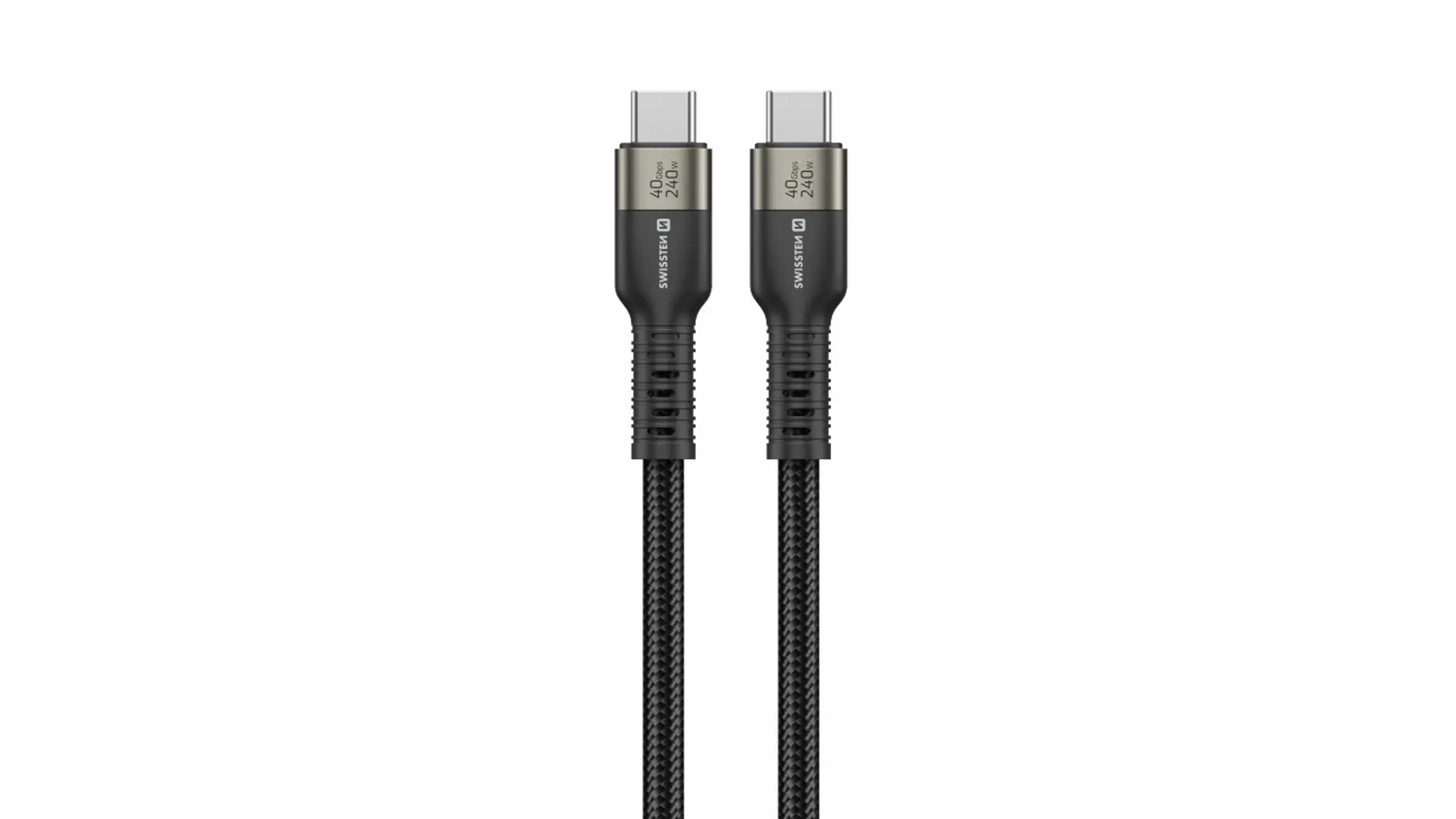 Dátový a video USB kábel SWISSTEN USB-C, 240 W – pohľad na oba konektory