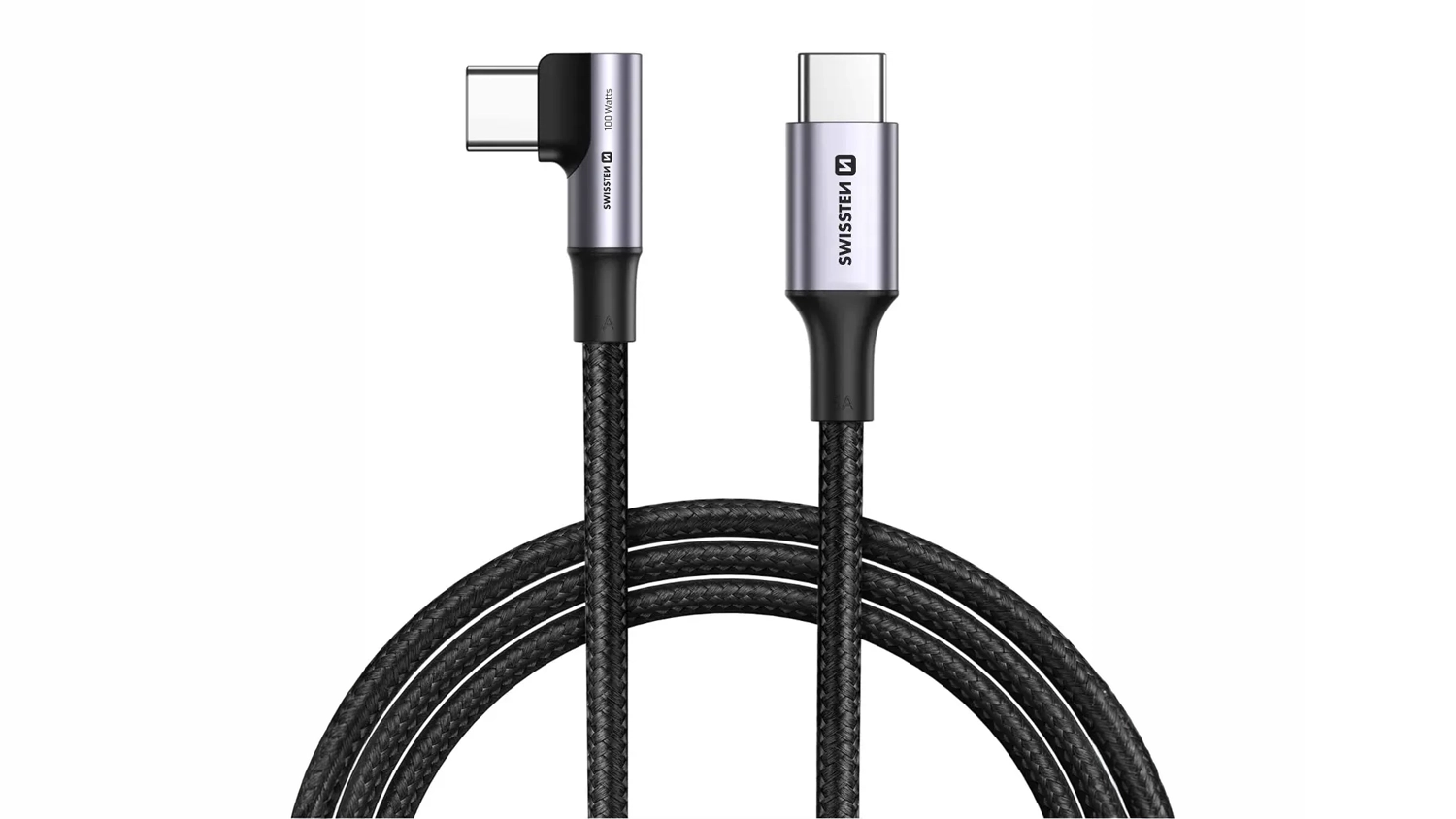 D&aacute;tov&yacute; k&aacute;bel pre notebooky SWISSTEN USB-C/USB-C 5A (100W) &ndash; pohľad na konektory