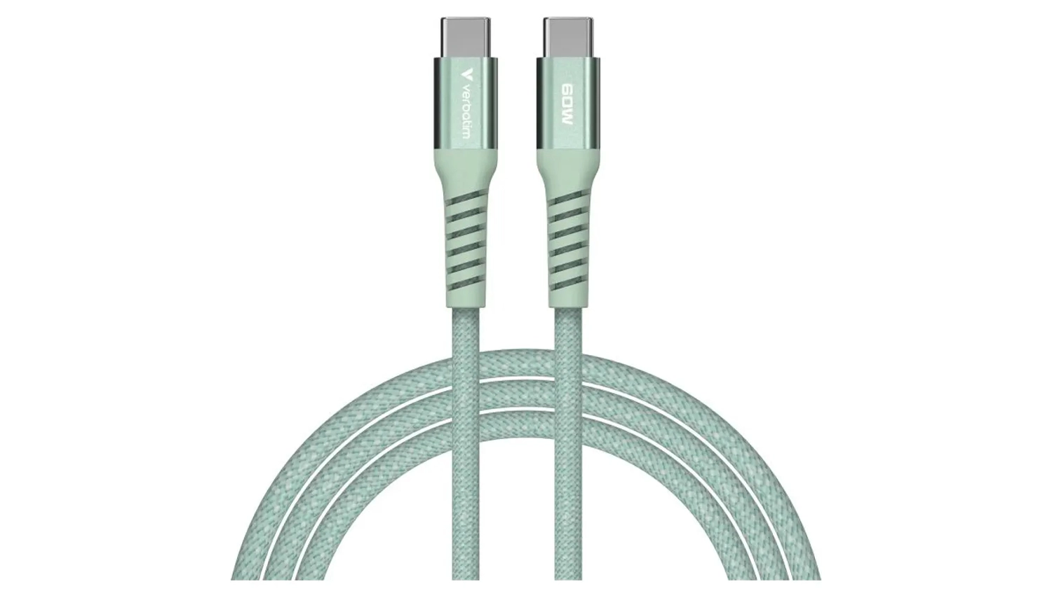 USB-C kabel Verbatim 31864 zelen&yacute; horn&iacute; pohled
