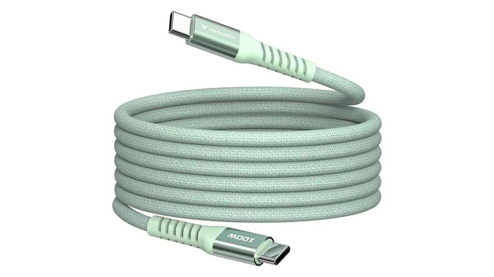 Magnetický kabel Verbatim USB-C 100W 1,2m green_01