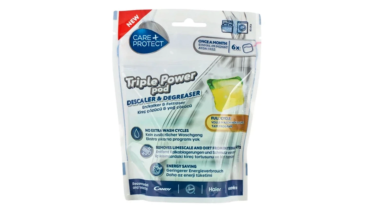 Gélové čistiace tablety umývačky Care+Protect CPPPODWMDW 6×25 ml