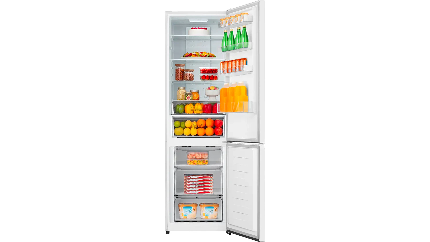 Vnitřní prostor volně stojící kombinovaná lednice Gorenje NRK620EAW4 bílé