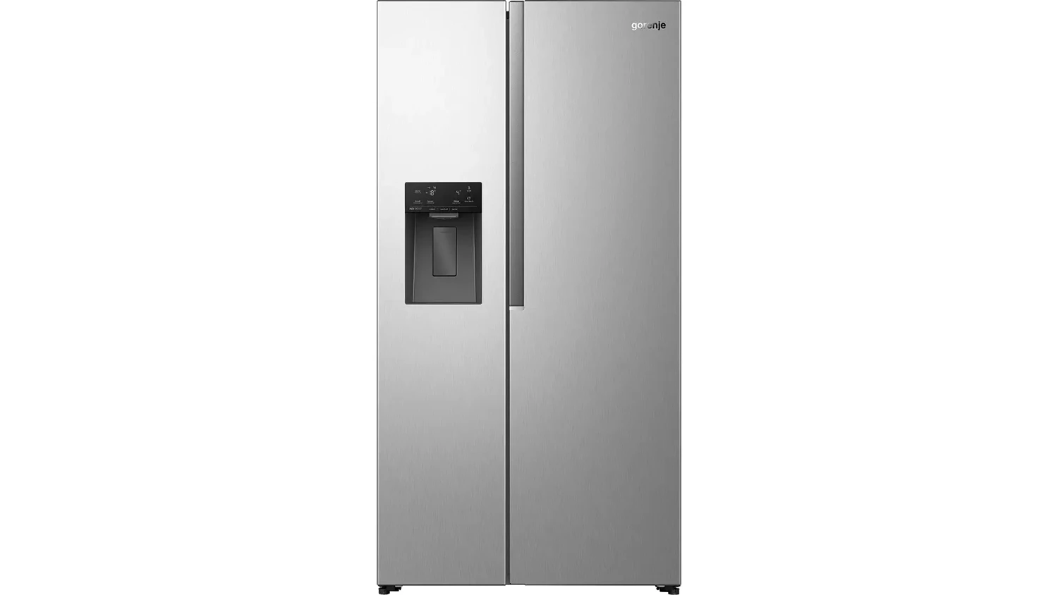 Volně stoj&iacute;c&iacute; americk&aacute; lednice Gorenje NRS917E61X stř&iacute;brn&aacute; zepředu