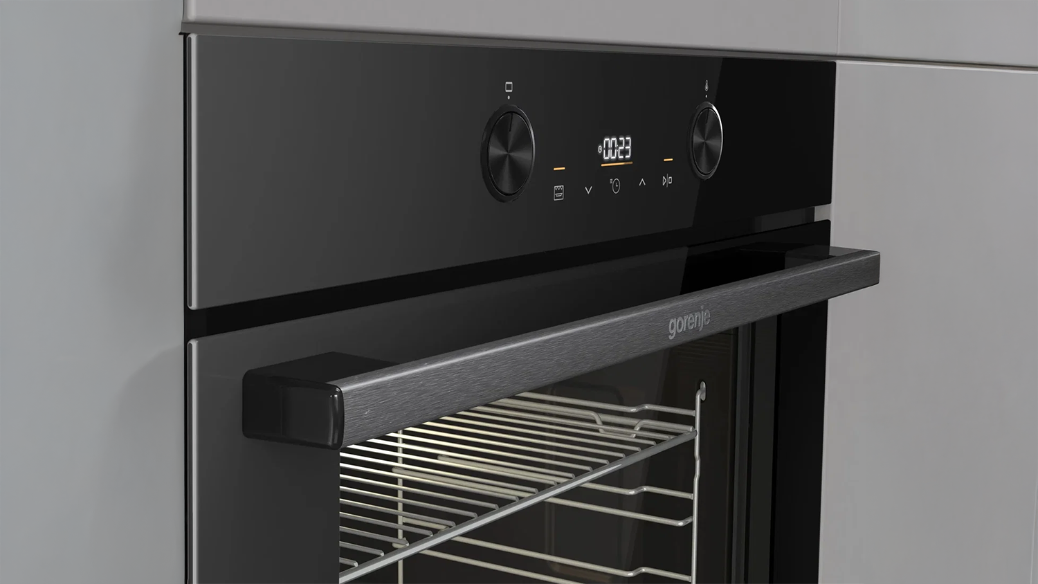 Knofl&iacute;ky vestavn&eacute; horkovzdu&scaron;n&eacute; trouby Gorenje BOP6737E05EPBG
