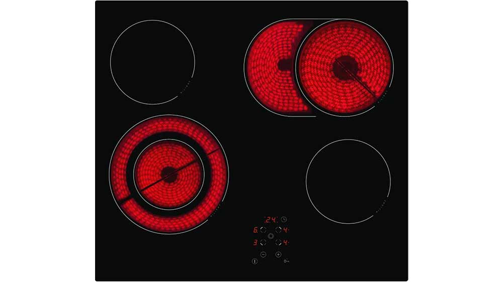 Sklokeramická varná deska Amica KMC 742 610 C s hořícími hořáky_02
