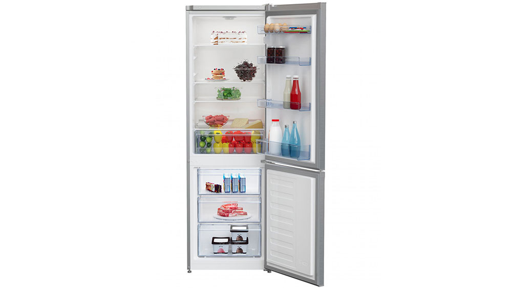 Uspořádání v otevřené lednici v Kombinované chladničce s mrazákem Beko RCSA270K30XBN_02