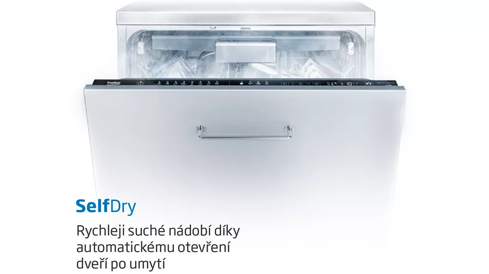 Automatické otevření dveří u vestavné myčky nádobí Beko BDIN38560C_05