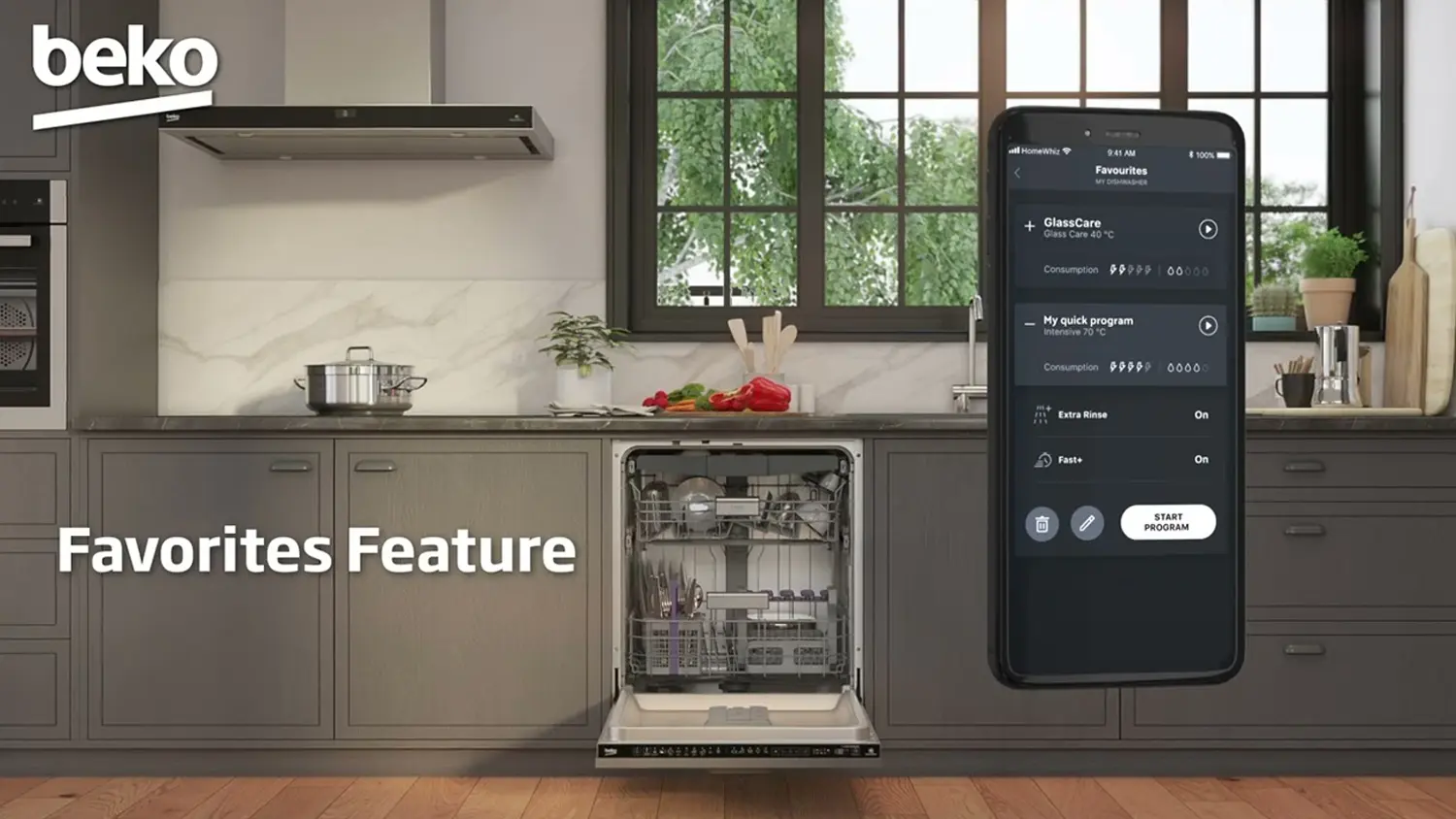 Aplikace HomeWhiz u myček Beko