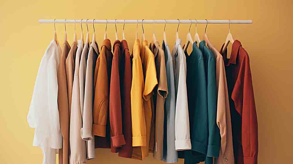 Barevné oblečení na věšáku_04