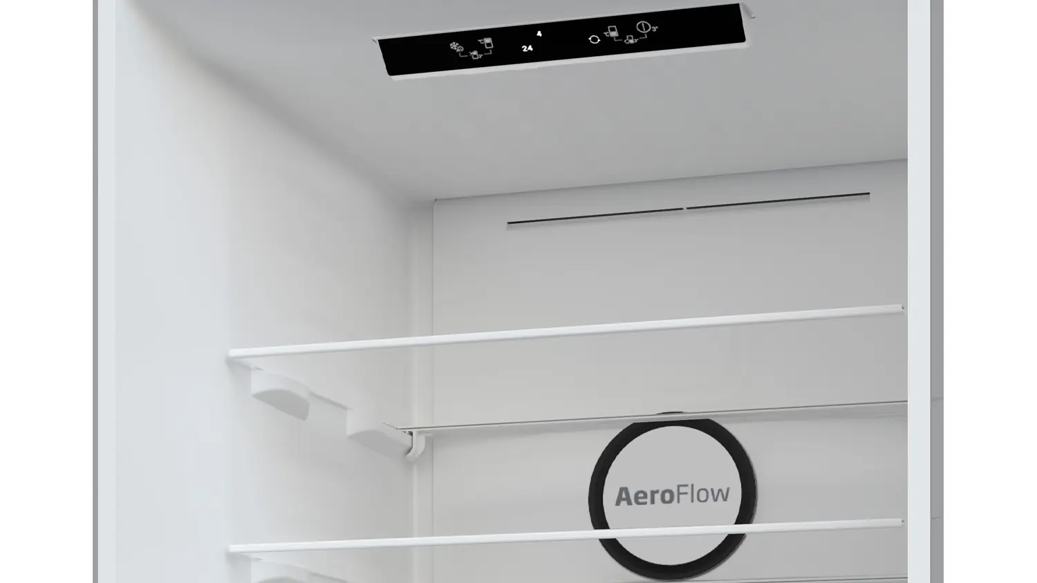 Detail vnitřní části ledničky Beko