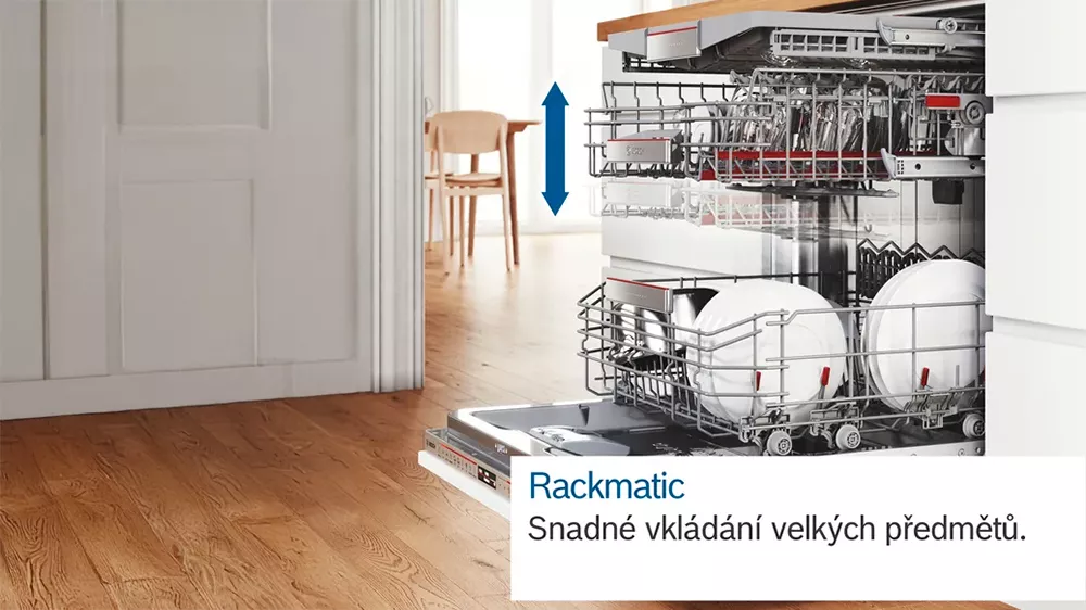 Vestavná myčka Bosch SMH4EVX00E má systém RackMatic_03