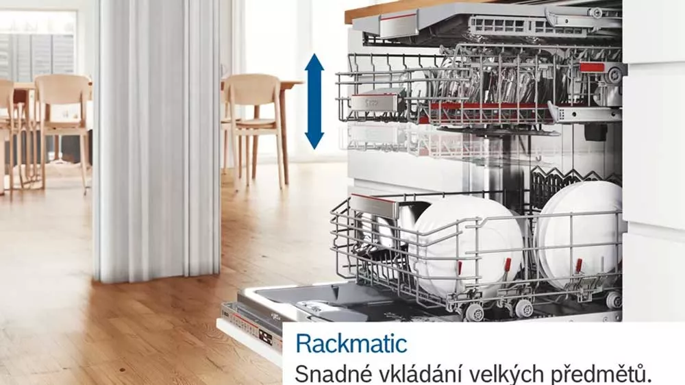 Horn&iacute; ko&scaron; v myčce n&aacute;dob&iacute; Bosch SMS4EVI08E jde v&yacute;&scaron;kově přizpůsobit_05