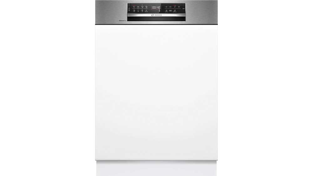 Bílá vestavná myčka Bosch Serie 6 SMI6ECS10E s ovládacím panelem v barvě nerezu_01