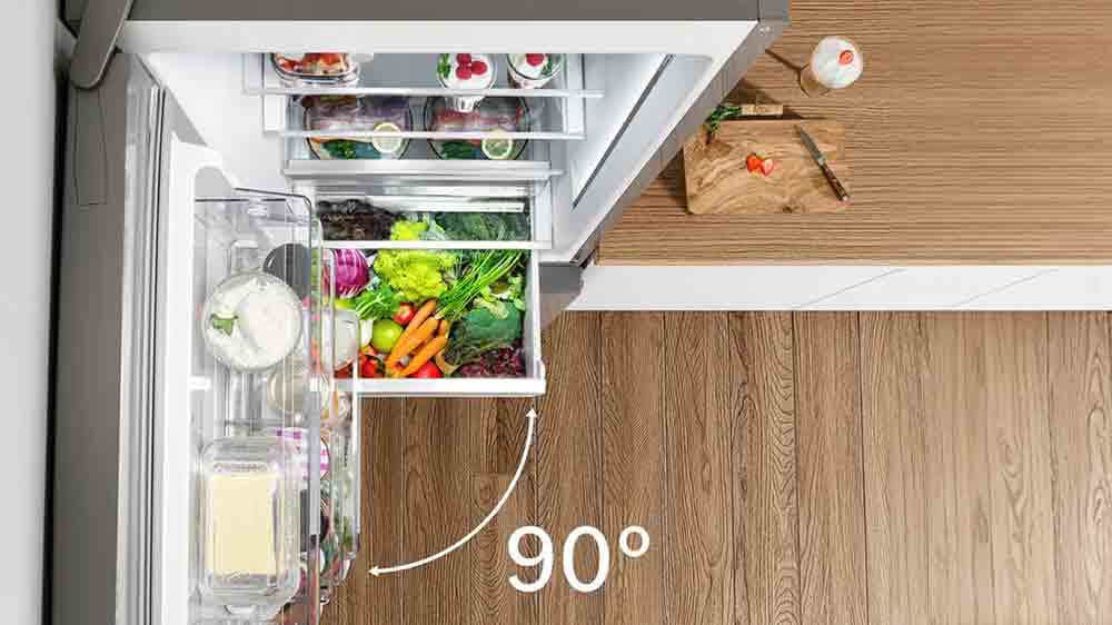 Technologie Perfect Fit u kombinované chladničky Bosch KGN392I1F_03