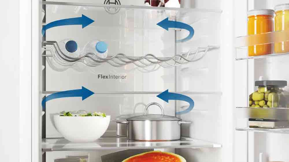 Lesklá stěna s technologií Multi Airflow u kombinované chladničky Bosch KGN392I1F_04