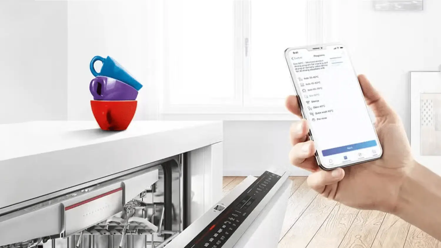 Ovl&aacute;danie um&yacute;vačky riadu pomocou aplik&aacute;cie Home Connect