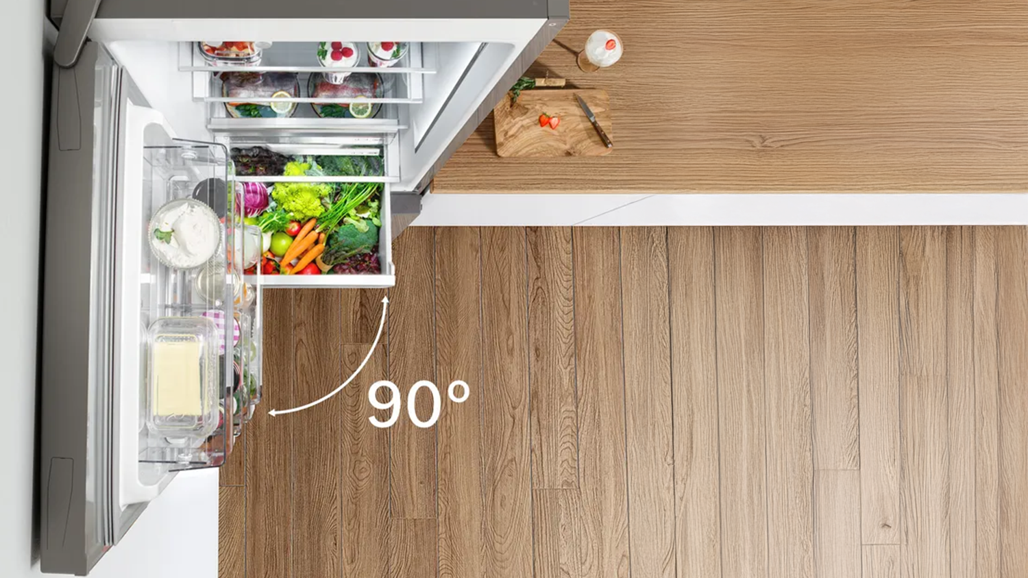Otevřen&aacute; lednice Bosch svrchu