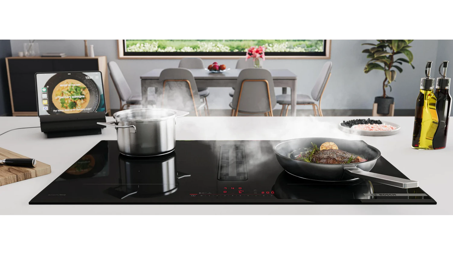 Vaření na varné indukční desce Bosch