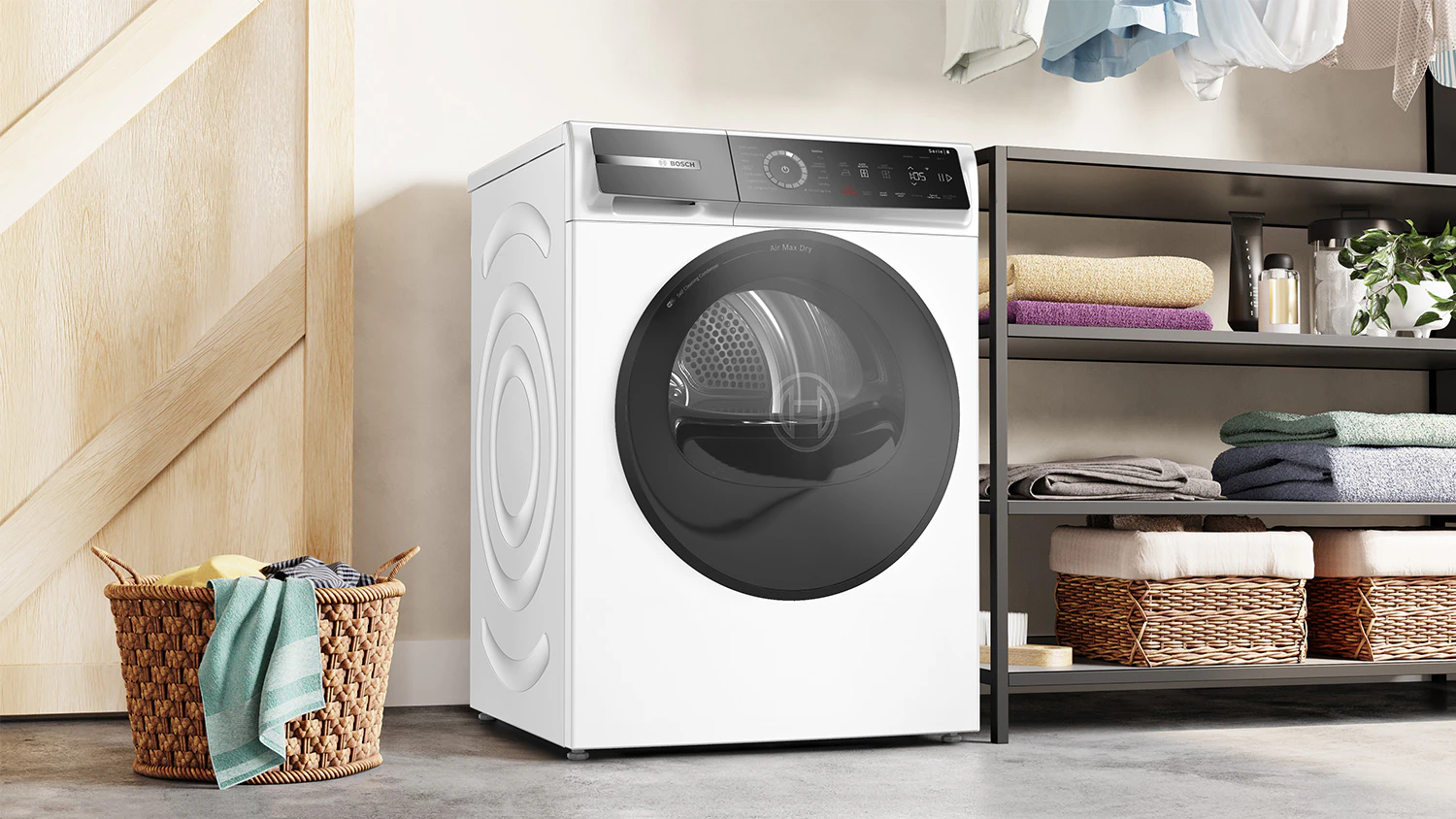 Sušička prádla Bosch WRB247DNCS Serie 8 bílá v domácnosti