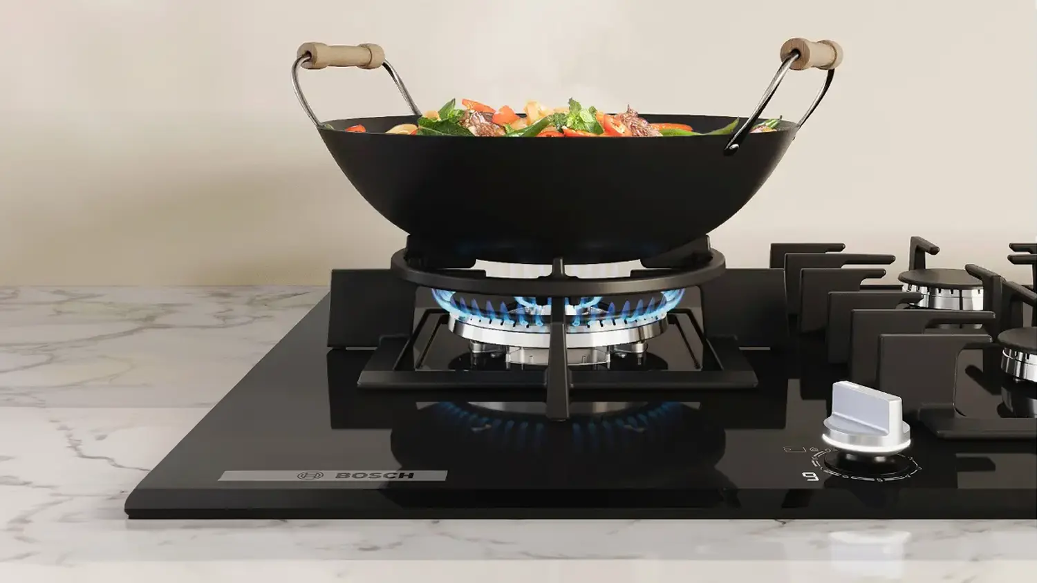 Wok hořák plynové varné desky Bosch PBH6B5K60