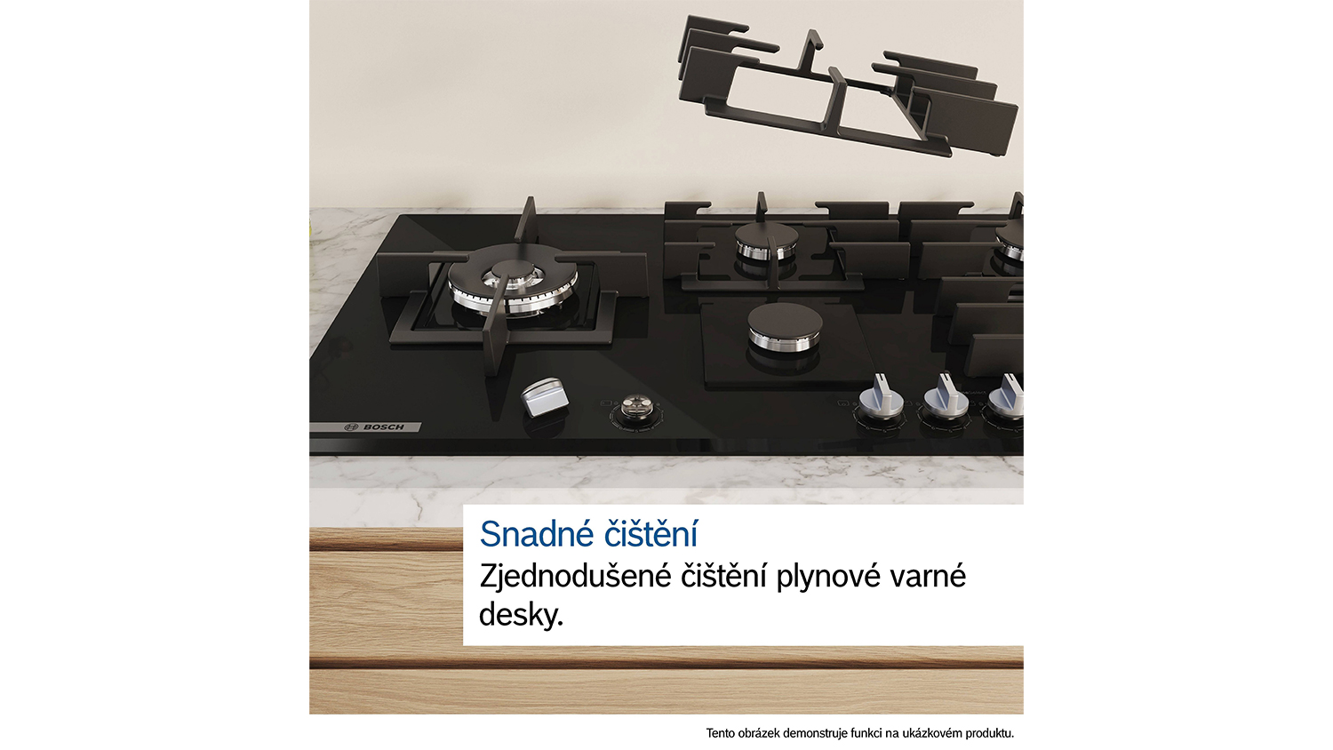 Snadné čištění plynové varné desky