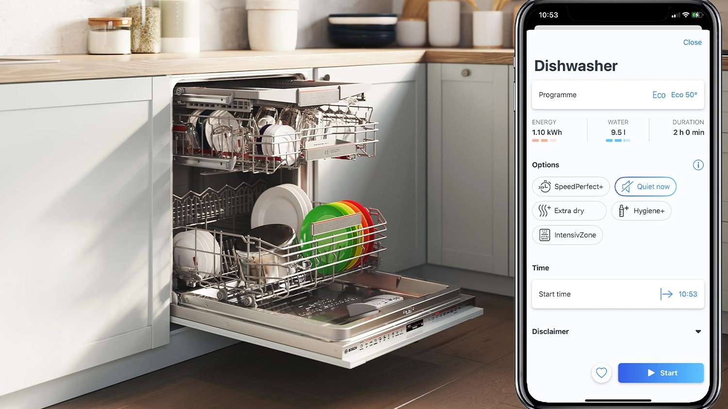 Oček&aacute;van&aacute; spotřeba myčky Bosch SMS2HTI08E v aplikaci Home Connect