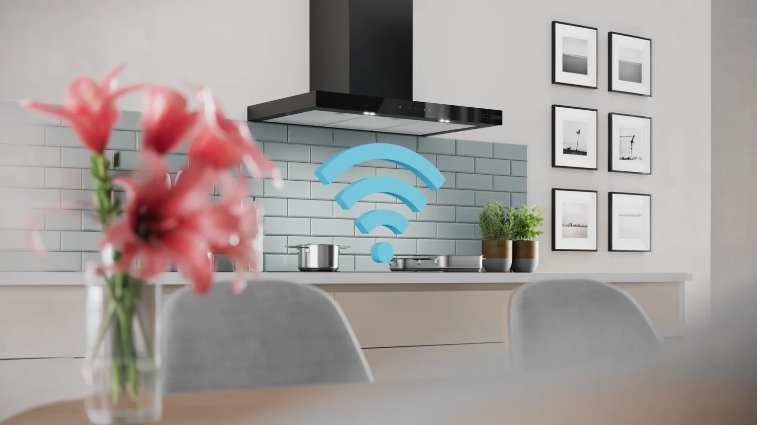 Odsavač par Bosch Serie 6 DWB67DN60 v interi&eacute;ru